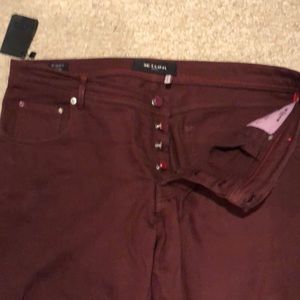 Kiton Burgundy Cotton Pant NWT Sz 40